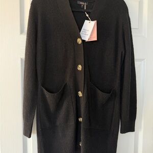 NWT- Quince Alpaca Black Cardigan